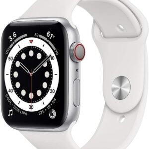 (Renewed) Apple Watch Series 6 (GPS + Cellular, 44mm) - Silver Aluminum Case with White Sport Band