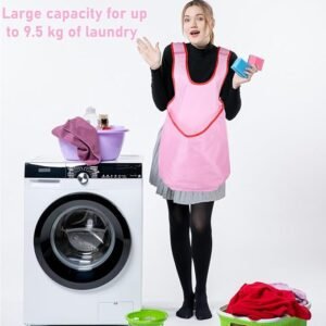 JIEYAO Clothes Drying Apron, Woman Laundry Apron with Bag Portable Laundry Drying Apron Waterproof Lightweight Drying Apron