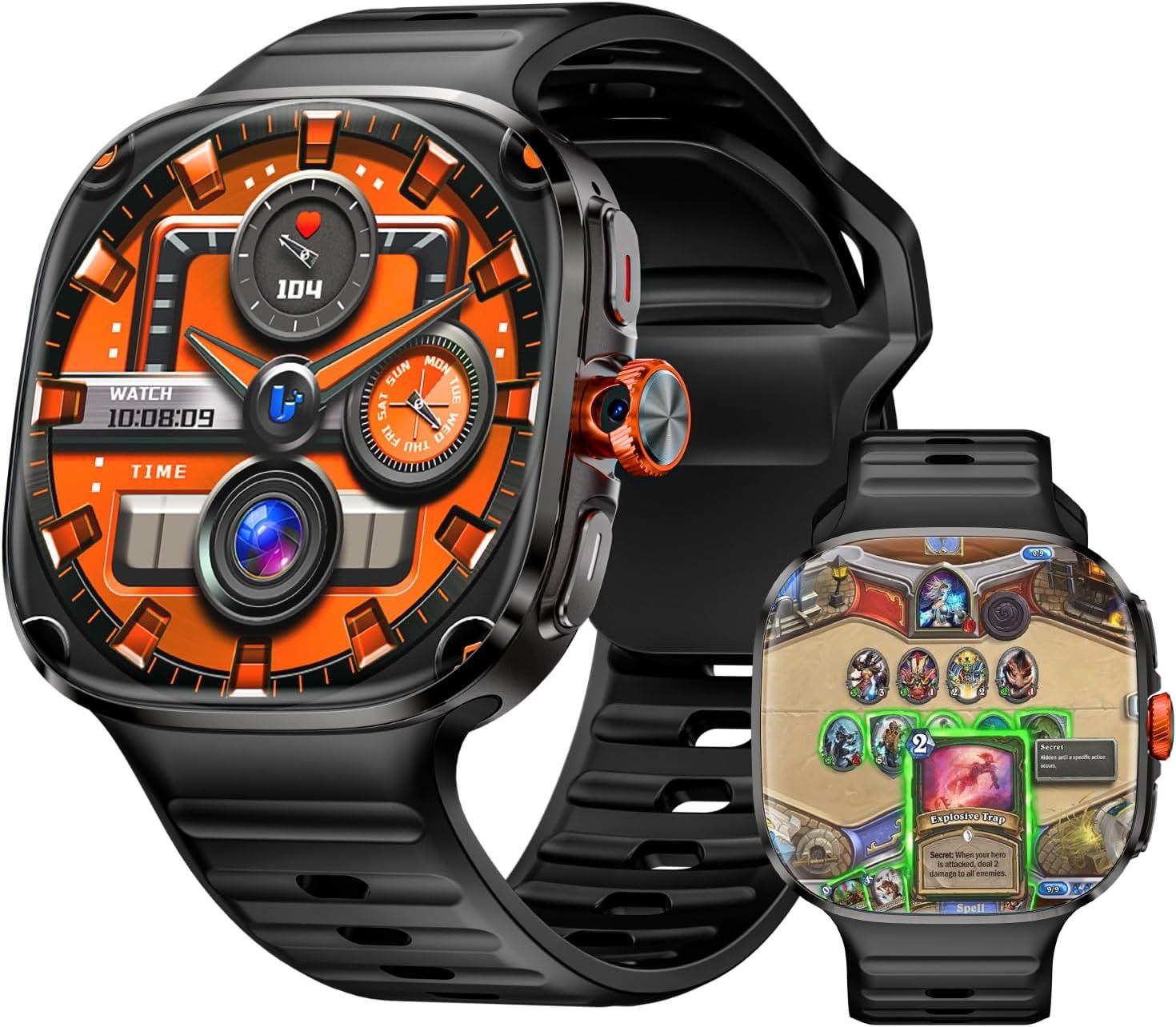 LOKMAT 4G SIM Card Android Smart Watch, 2.16'' AMOLED Large Screen 3GB+32GB Smartwatch for Men Women with Rotating Camera WiFi GPS, 1150mAh Fitness..