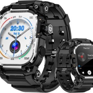 LOKMAT 2.06'' AMOLED Large Screen 4G Smart Watch, 3GB+32GB Mens Military Rugged Sports Android Smartwatch with Rotating Camera WiFi GPS NFC, Fitness...