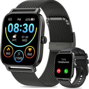 Smart Watch for Men Women Fitness: Make Answer Call Digital Mens Watches Waterproof Running Pedometer Smartwatch for Android Phone iPhone Samsung Compatible Sleep SpO2 Heart Rate Monitor Step Tracker