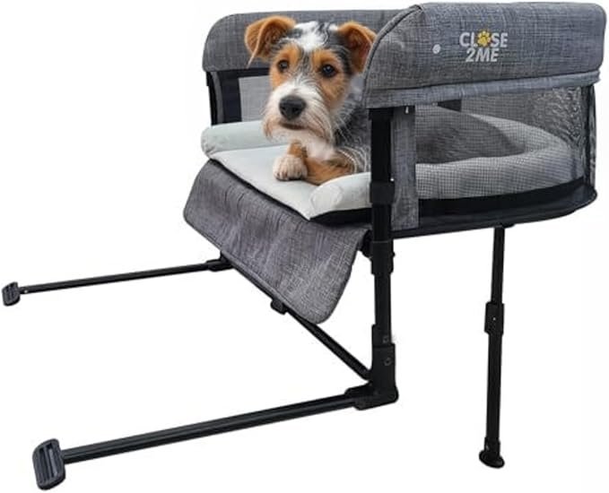 Englacha Close2me Bedside Pet Bed for Cats and Dogs, Elevated Dog Bassinet with Sides, Puppy Crib
