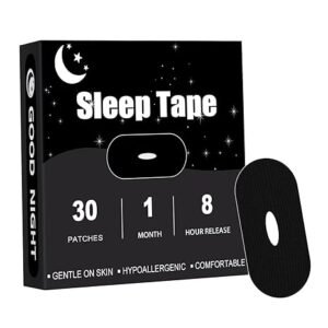 Mouth Tape for Sleeping Black Perforated Tape, 30 Pack - Premium Gentle on Skin AB7