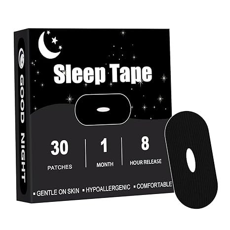 Mouth Tape for Sleeping Black Perforated Tape, 30 Pack - Premium Gentle on Skin AB7