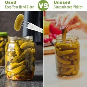2 Pack Pickle Fork Pickle Grabber Tool-Pickle Picker for the jar Green, 6.7x2.9x1.2 inch, ZL113