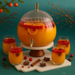 1.3 Gallon Thanksgiving Pumpkin Plastic Drink Dispenser with 4 Clear Plastic Cups Pumpkin Shaped Drink Dispenser Fall Harvest Kitchen Decoration with Spigot for Halloween Autumn Party Supplies