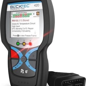 BLCKTEC 420 Bluetooth OBD2 Scanner Diagnostic Tool - Vehicle Code Reader for Car - Clears Check Engine Light - Comes with Premium OBD App On IOS & Android - Works For All Cars 1996 & Newer