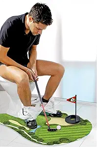 Toilet Golf Game-Practice Mini Golf in Any Restroom/Bathroom - Great Toilet Time - Dad Gifts, Funny Gifts for Dad, Funny White Elephant Gifts, Gag Gifts for Husband, Boyfriend, Men