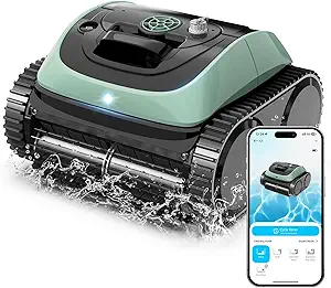 Pool Vacuum for Inground Pools, Cordless Robotic Pool Cleaner, Wall and Waterline Cleaning, Intelligent Route Planning, 150 min Runtime, for Pools up to 1,600 Sq.ft