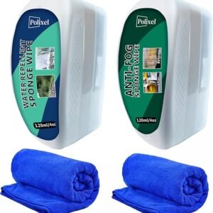 Glass Water Repellent & Anti Fog Kit, Hydrophobic Treatment Repels Rain & Spray Alternative Defogger for Interior & Exterior Glasses of Car Windshield, Mirrors, Shower Door - Pack of 2