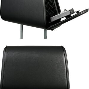 THE HEADREST SAFE Vulcan Leatherette Headrest Safe - Passenger Seat + Companion Headrest - Headrest Set, Black