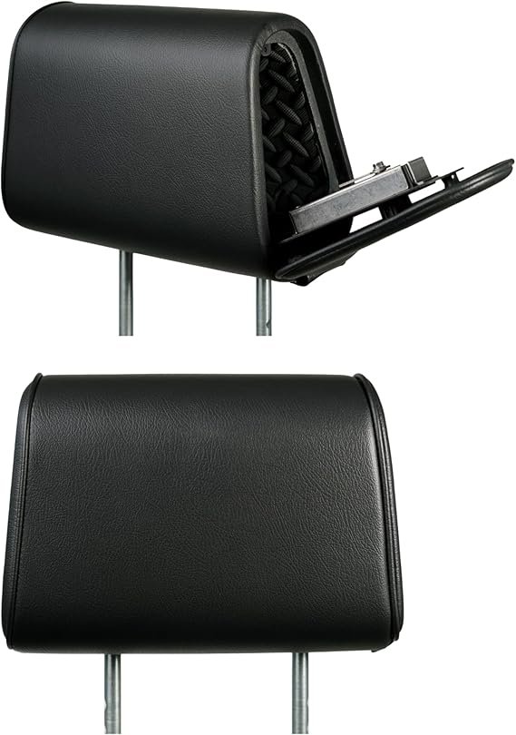 THE HEADREST SAFE Vulcan Leatherette Headrest Safe - Passenger Seat + Companion Headrest - Headrest Set, Black