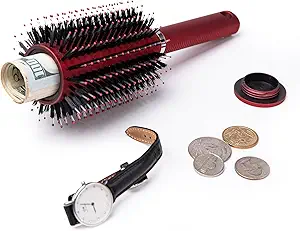 Hair Brush Diversion Stash Safe,Can Safe to Hide Money,Secret Stash Safes,Perfect for Travel or At Home (red)