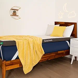 Sleepyhead Twin XL 3 Inch Copper Infused Cooling Memory Foam Mattress Topper – Washable Cover, Thick & Comfortable College Dorm Bedding Pad, Dorm Room Essentials (XL Twin 3")