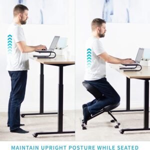 Ergonomic Kneeling Chair, Adjustable Stool for Home and Office - Improve Your Posture with an Angled Seat - Thick Comfortable Moulded Foam Cushions - Brake Casters