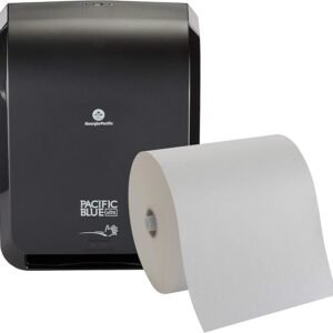 Pacific Blue Ultra 8" High-Capacity Automated Touchless Paper Towel Dispenser Starter Kit by GP PRO (Georgia-Pacific), Black Dispenser (59590) 1 White Towel Roll (26491)